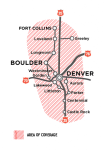 Denver Boulder Couriers Coverage map